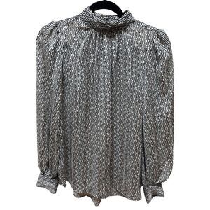 H&M Black and White Patterned Blouse